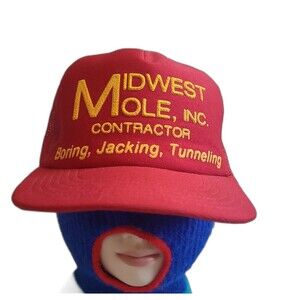 Vtg Midwest Mole  trucker snapback Hat